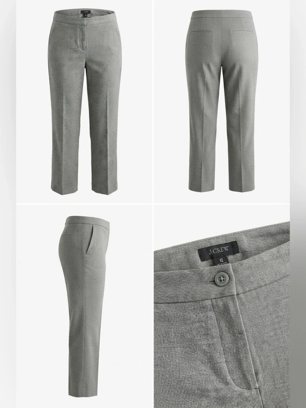 J. Crew Regent 2 Piece Suit Size 14 Gray Tailored Blazer And Straight Leg Pants